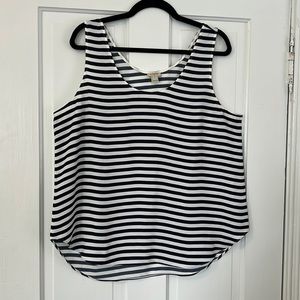 J.Crew Factory blue and white striped sleeveless top